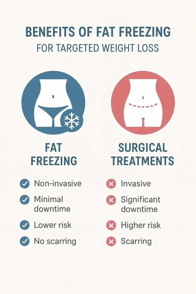 graphic showing the benefits of fat freezing Warwick