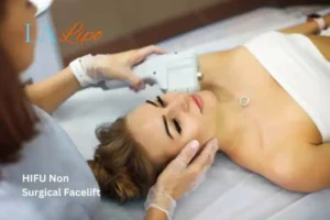 Woman having Hi-Fu to reduce wrinkles Warwick.