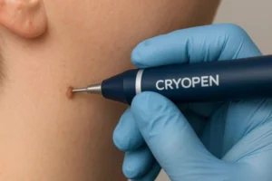 Person receiving skin tag removal Warwick